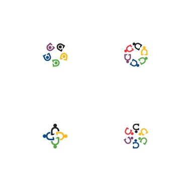 Topluluk, ağ ve sosyal simge tasarım şablonu