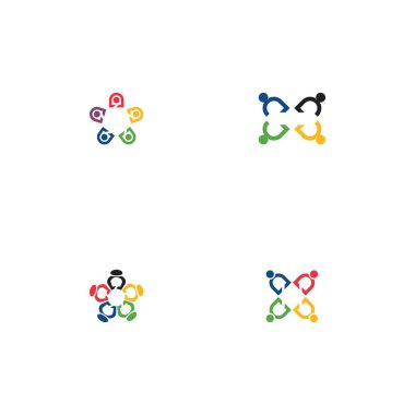 Topluluk, ağ ve sosyal simge tasarım şablonu