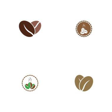 kahve çekirdeği simgesi vektör çizimi şablonu