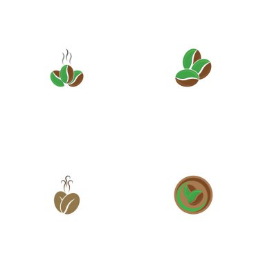 kahve çekirdeği simgesi vektör çizimi şablonu