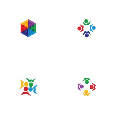 Topluluk, ağ ve sosyal simge tasarım şablonu