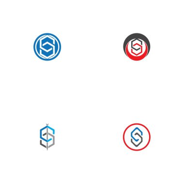 S harfi logo tasarım vektörü