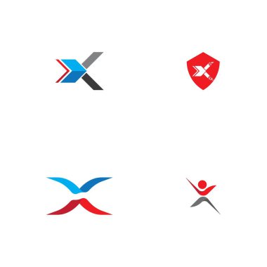 X Harfi Logo Şablonu vektör resimleme tasarımı