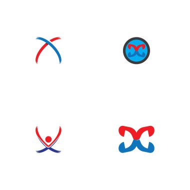 X Harfi Logo Şablonu vektör resimleme tasarımı