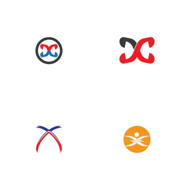 X Harfi Logo Şablonu vektör resimleme tasarımı