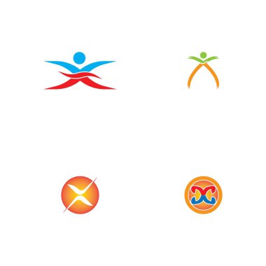 X Harfi Logo Şablonu vektör resimleme tasarımı