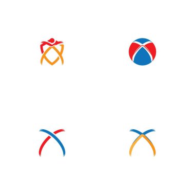 X Harfi Logo Şablonu vektör resimleme tasarımı