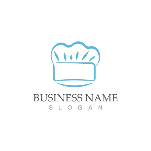 Cappello Chef Logo Modello Vettoriale Illustrazione — Vettoriale Stock