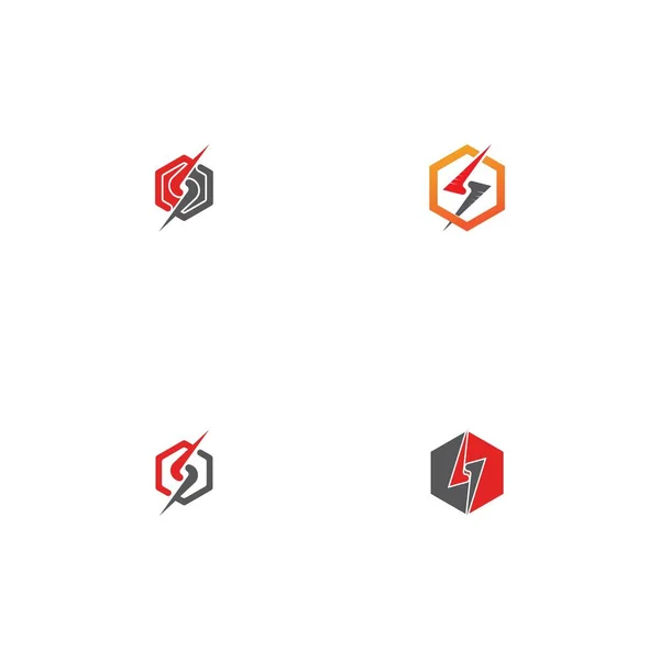 Şimşek Şimşeği Logo Şablonu Tasarımı — Stok Vektör