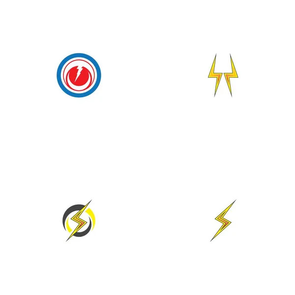 Flash Thunderbolt Design Modelo Logotipo — Vetor de Stock