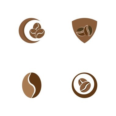 kahve çekirdeği simgesi vektör çizimi şablonu