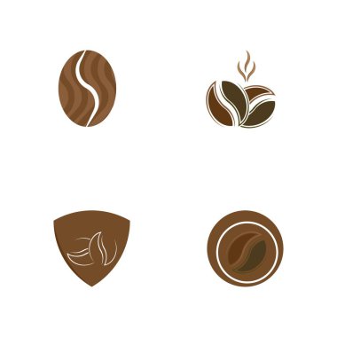 kahve çekirdeği simgesi vektör çizimi şablonu