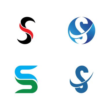 S harfi logo tasarım vektörü