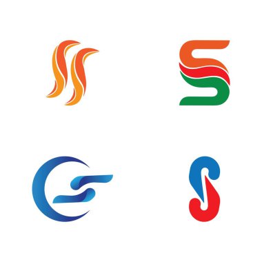 S harfi logo tasarım vektörü