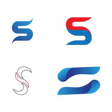 S harfi logo tasarım vektörü