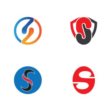 S harfi logo tasarım vektörü