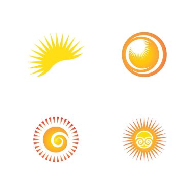 Güneş Vektörü illüstrasyon Simgesi Logo Şablonu tasarımı