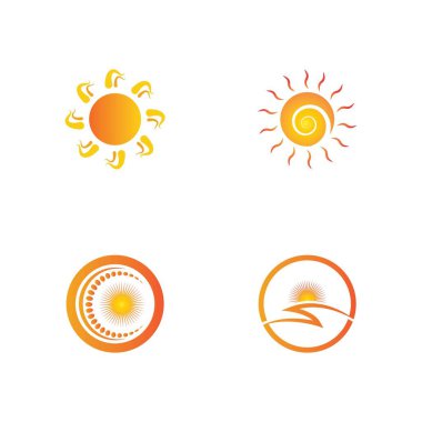 Güneş Vektörü illüstrasyon Simgesi Logo Şablonu tasarımı