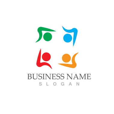 Topluluk, ağ ve sosyal simge tasarım şablonu