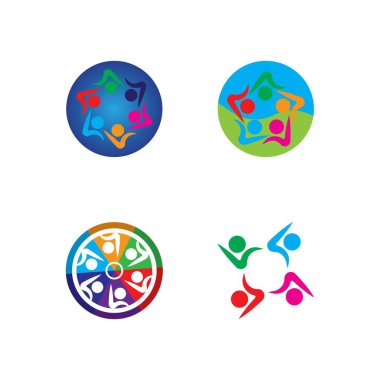 Topluluk, ağ ve sosyal simge tasarım şablonu