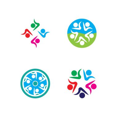 Topluluk, ağ ve sosyal simge tasarım şablonu