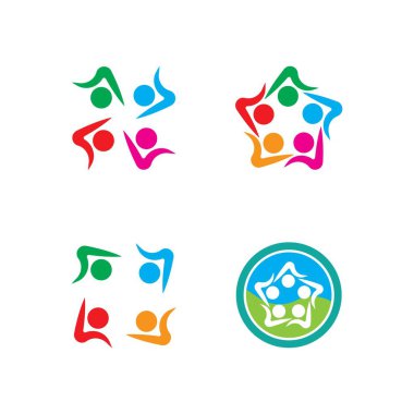 Topluluk, ağ ve sosyal simge tasarım şablonu