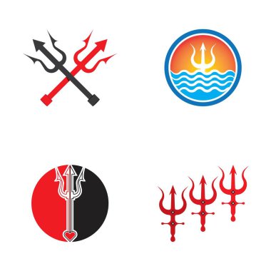 Trident Logo Şablonu vektör çizimi tasarımı