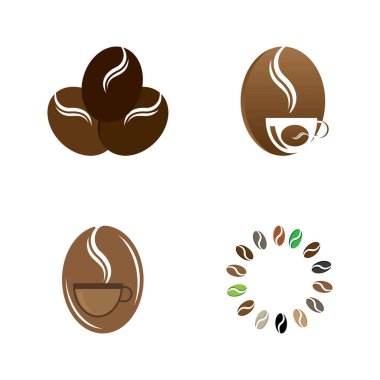 kahve çekirdeği simgesi vektör çizimi şablonu