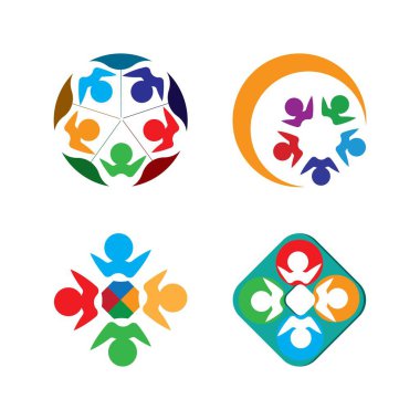 Topluluk, ağ ve sosyal simge tasarım şablonu