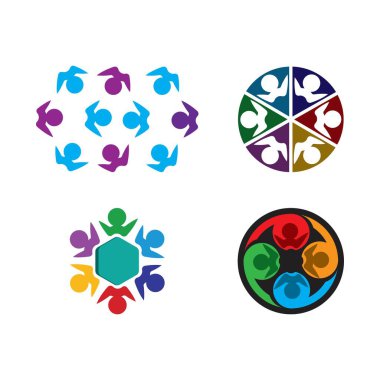 Topluluk, ağ ve sosyal simge tasarım şablonu