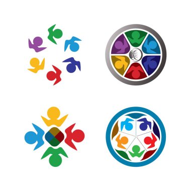 Topluluk, ağ ve sosyal simge tasarım şablonu