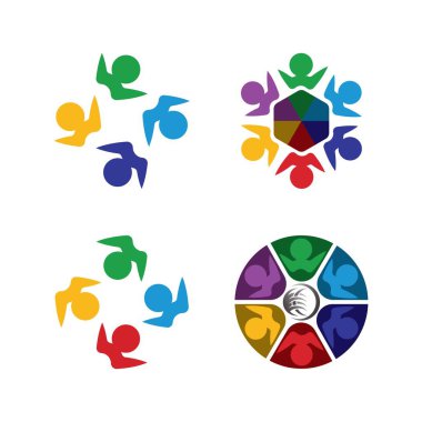 Topluluk, ağ ve sosyal simge tasarım şablonu