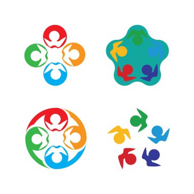 Topluluk, ağ ve sosyal simge tasarım şablonu