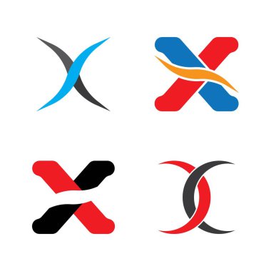 X Harfi Logo Şablonu vektör resimleme tasarımı
