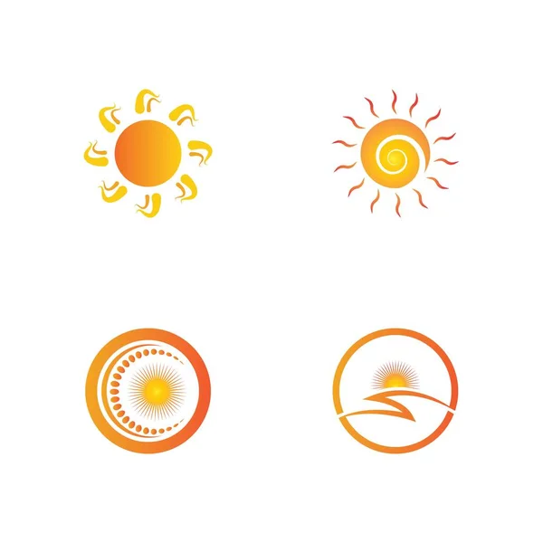 Sun Vector Ilustración Icono Logo Plantilla Diseño — Vector de stock