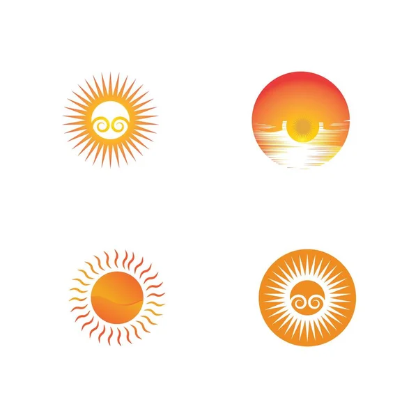 Sun Vector Ilustración Icono Logo Plantilla Diseño — Vector de stock