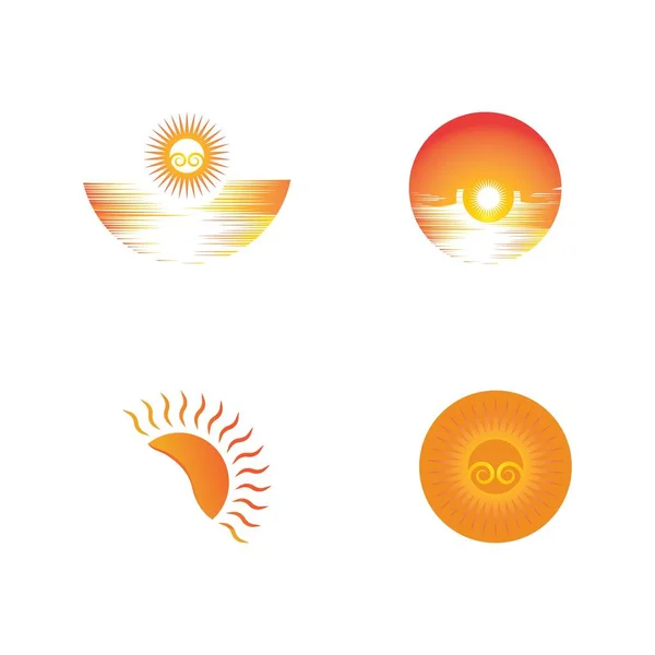 Sun Vector Ilustración Icono Logo Plantilla Diseño — Vector de stock