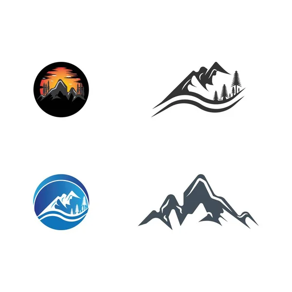 Ícone Montanha Modelo Logotipo Design Ilustração Vetorial — Vetor de Stock