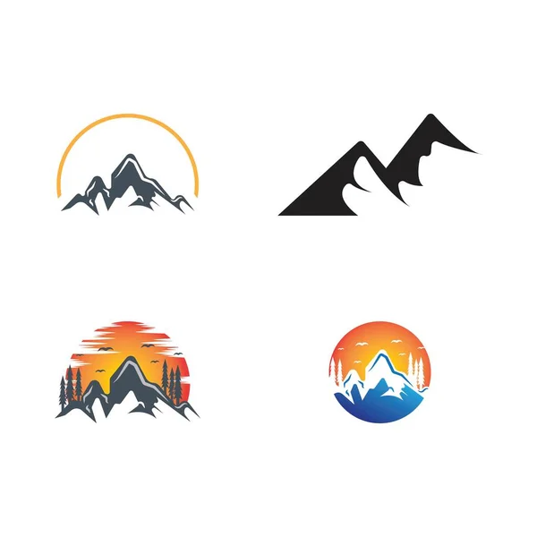 Icono Montaña Logo Plantilla Diseño Ilustración Vectorial — Vector de stock