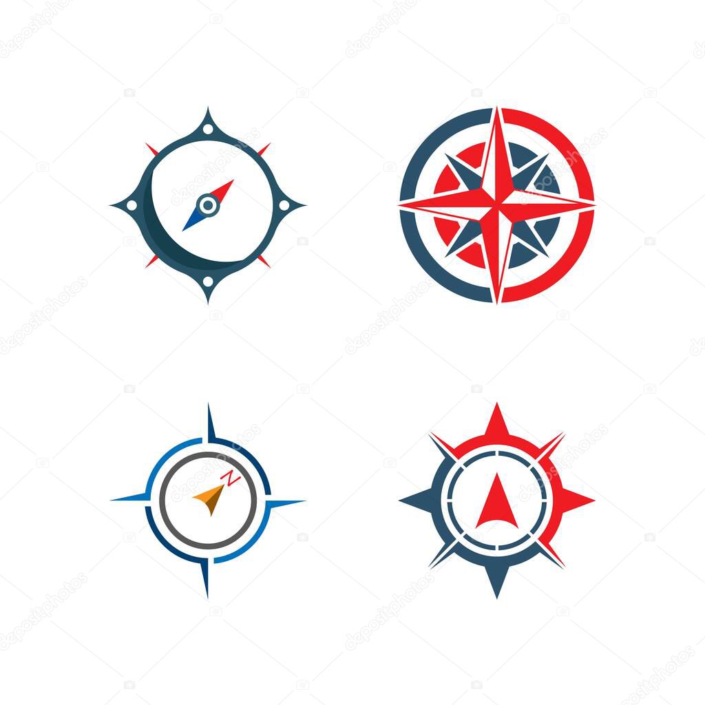 compass logo template vector icon illustration design