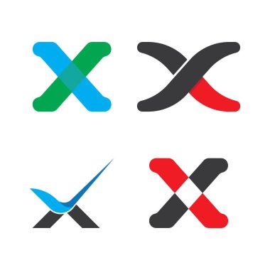 X Harfi Logo Şablonu vektör resimleme tasarımı