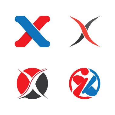 X Harfi Logo Şablonu vektör resimleme tasarımı