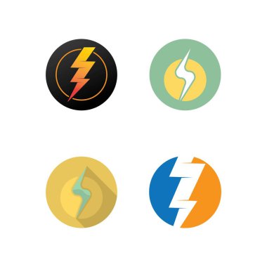 Şimşek şimşeği logo şablonu tasarımı