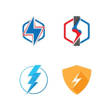 Şimşek şimşeği logo şablonu tasarımı