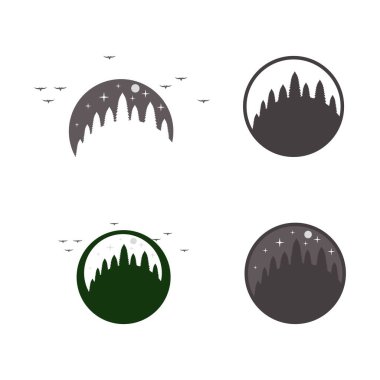 Orman logo vektör çizimi şablonu
