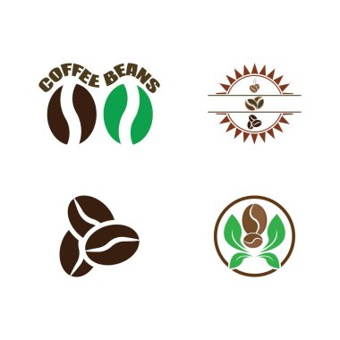 kahve çekirdeği simgesi vektör çizimi şablonu