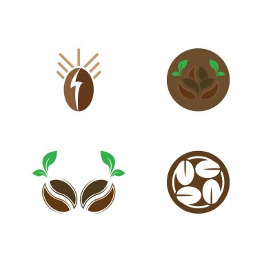 kahve çekirdeği simgesi vektör çizimi şablonu