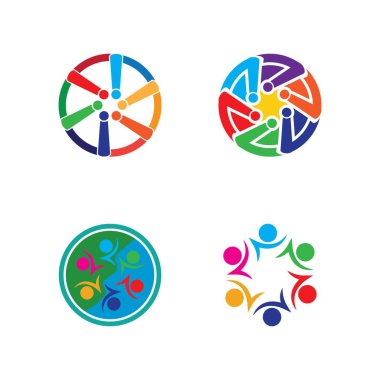 Topluluk, ağ ve sosyal simge tasarım şablonu