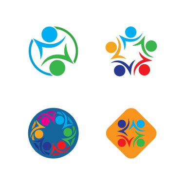 Topluluk, ağ ve sosyal simge tasarım şablonu