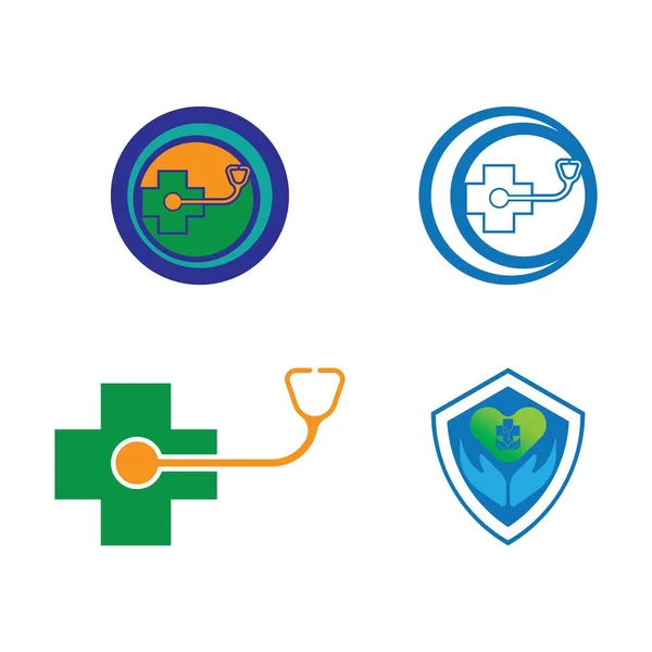 Modelo Vetor Design Logotipo Médico Saúde — Vetor de Stock
